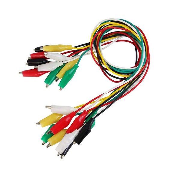 Set cavi morsetto coccodrillo 53 cm 10 pezzi Set cavi morsetto coccodrillo 53 cm 10 pezzi